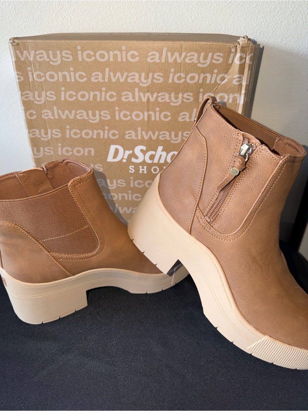Dr. Scholl's Camel Platform Chelsea Ankle Boots - Picture 1 of 10